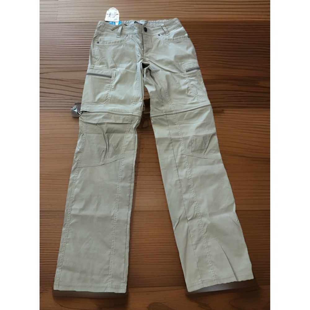 Kuhl Kliffside Womens 2 Beige Cargo Convertible Pants Gorpcore Hiking‎ Outdoor